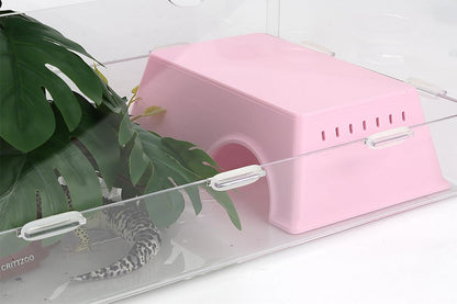 Snake Hide, Leopard Gecko Tank Accessories for Reptile Ball Python Crested Gecko Lizard Bearded Dragon - PinkHideL