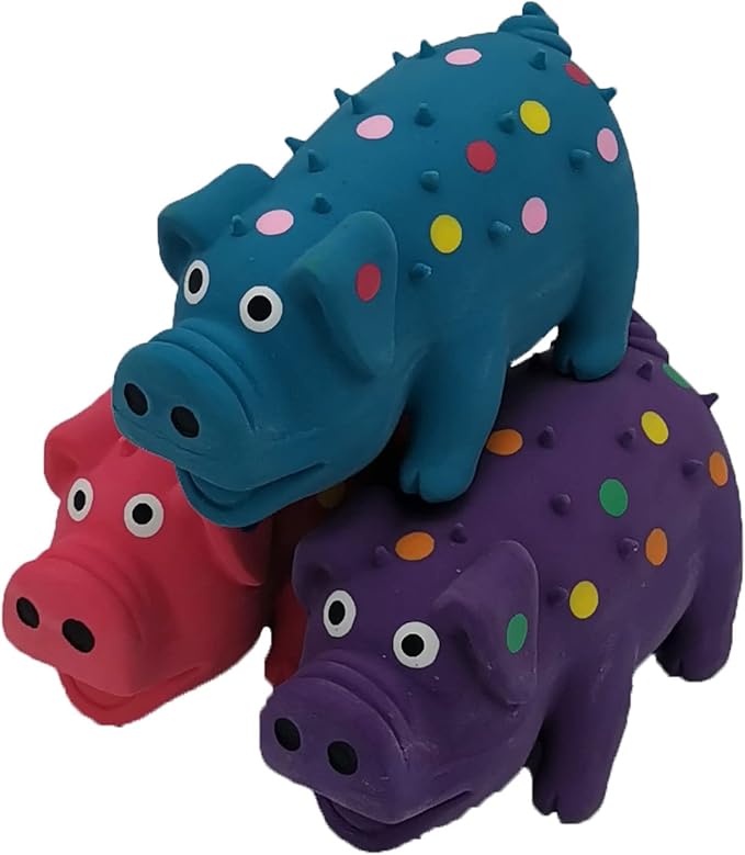 3 Pack 4 Inch Mini Latex Dog Squeaky Toys Goblet Pig Dog Toy for Mimi Small Dogs