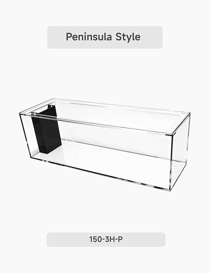 150G-3H-P Starfire Aquarium 60x24x24 H 12mm Built-in Overflow Peninsula Style