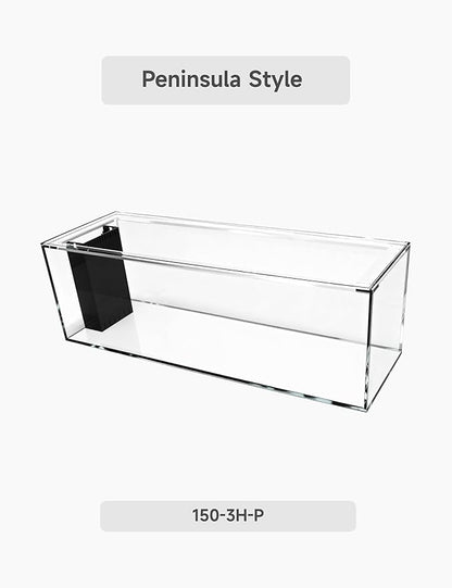 150G-3H-P Starfire Aquarium 60x24x24 H 12mm Built-in Overflow Peninsula Style