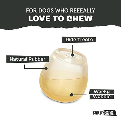 Barkbox Tipsy Rosé Rubber Wine Dog Toy – Treat Dispensing Dog Toys – Puppy and Pet Toys for Medium to Large Dogs