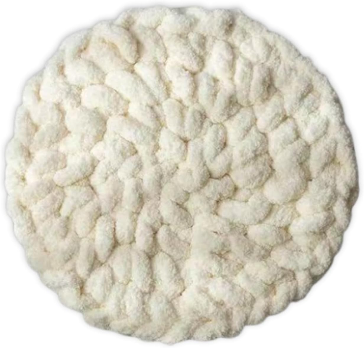 Cat Knitted Bed Mat, Extra-Soft Washable Warm Round Pads Cushions for Indoor Kittens, Cat Trees Towers, Perfect for Kneading and Sleeping (White,Large)