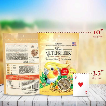 LAFEBER'S Classic Nutri-Berries Pet Bird Food, Made with Non-GMO and Human-Grade Ingredients, for Cockatiels (10 oz Pack of 2)
