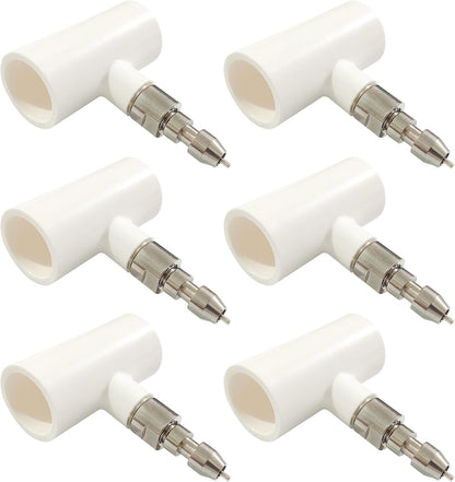 Stainless Steel Rabbit Water Nipples Feeder PVC Tees Automatic No Drip Watering System Kit for Guinea Pigs Ferrets and Other Rodent Small Animals (6PCS)