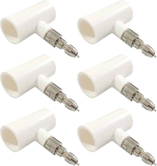 Stainless Steel Rabbit Water Nipples Feeder PVC Tees Automatic No Drip Watering System Kit for Guinea Pigs Ferrets and Other Rodent Small Animals (6PCS)