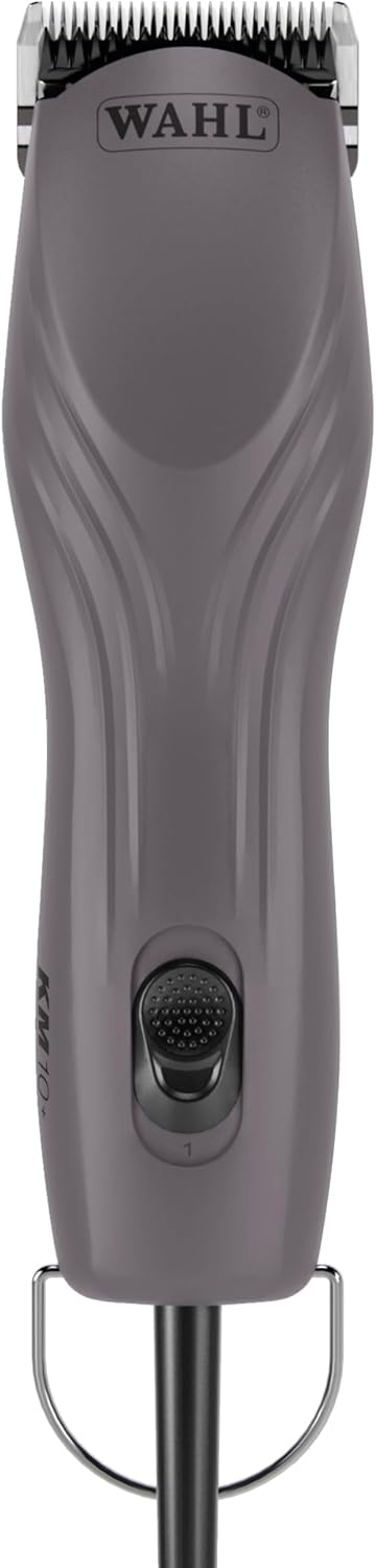 Wahl Pro Animal KM10+ Corded Clipper - New #10 Prime Series Blade, LOCKGUARD Patent Pending Technology & Textured Housing Design - Clippers for Cats, Dogs & Horses - Lightweight - 2-Speeds - Purple