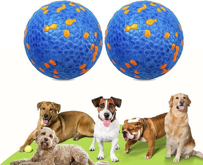 2 Pack Dog Balls Indestructible Interactive Dog Ball Durable Chew Toy for Aggressive Chewers Water-Friendly Tough Bouncing Ball for Dogs (2 Balls)