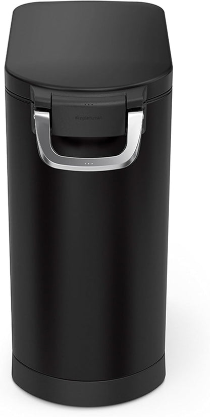 simplehuman 30 Liter, 32 lb / 14.5 kg Large Pet Food Storage Container for Dog Food, Cat Food, and Bird Feed, Matte Black