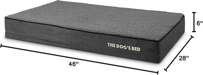 The Dog’s Bed Orthopedic Memory Foam Dog Bed, XL Grey Plush, Pain Relief for Arthritis, Hip & Elbow Dysplasia, Post Surgery, Lameness, Supportive, Calming, Waterproof Washable Cover