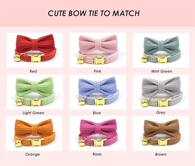 Personalized Cat Collar with Engraved Name and Phone Number - Customizable Kitten Collars for Boys and Girls (Stripe Velvet)