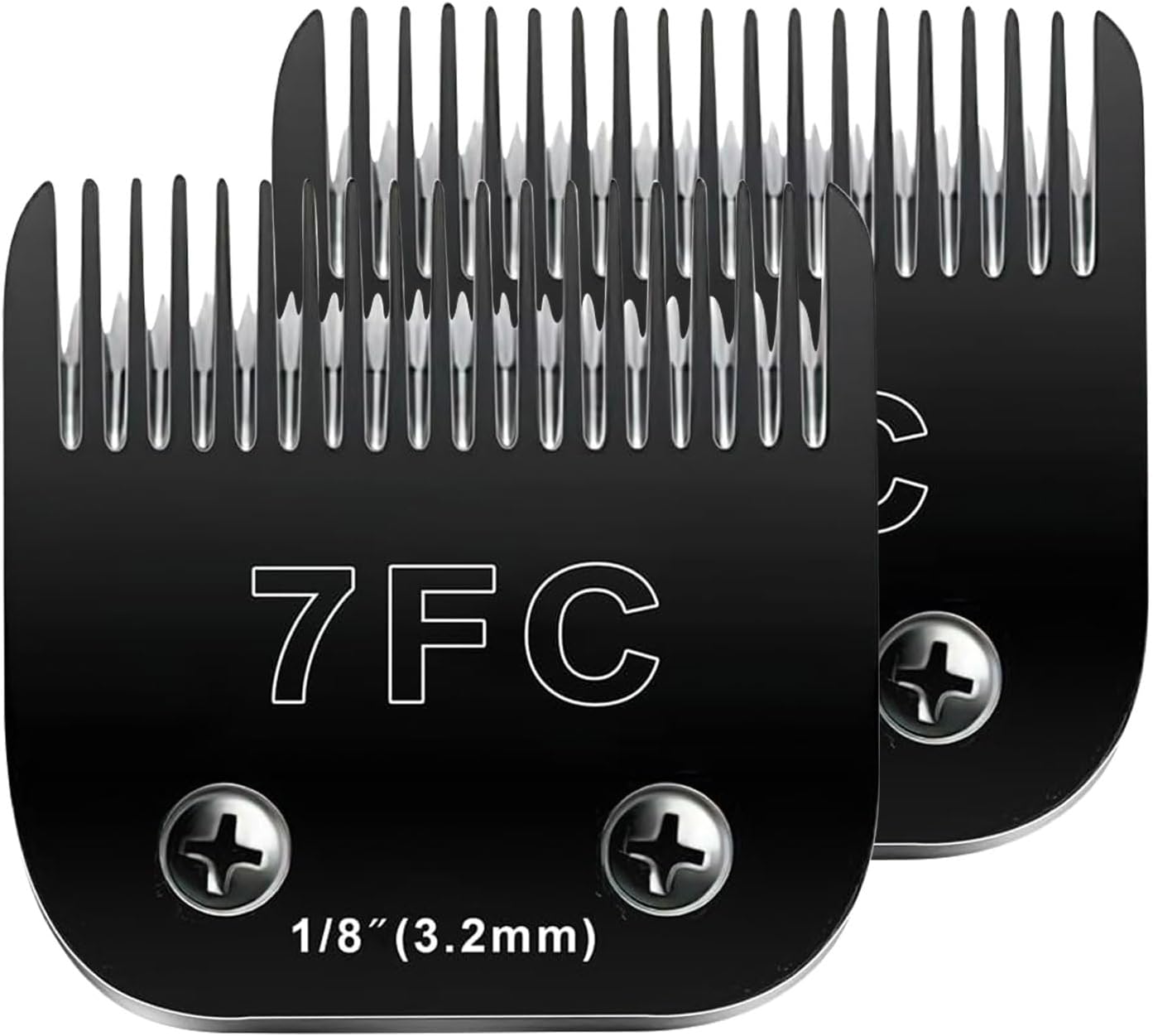 2PCS 7FC Blades Dog Grooming Blades Compatible with Andis Dog Clippers Blades,Dog Clipper Blades Compatible with Oster A5,Wahl km10 Dog Clippers for Animal Dog Cat Horse