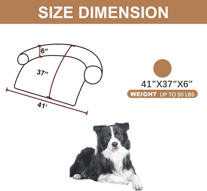 Calming Dogs/Cats Bed Mats, Dog Pad Washable Removable Couch Cover, Plush Long Fur Mat for Pets, Waterproof Lining, Perfect for Small, Medium and Large Dogs and Cats (Desert Brown, 41"x37")