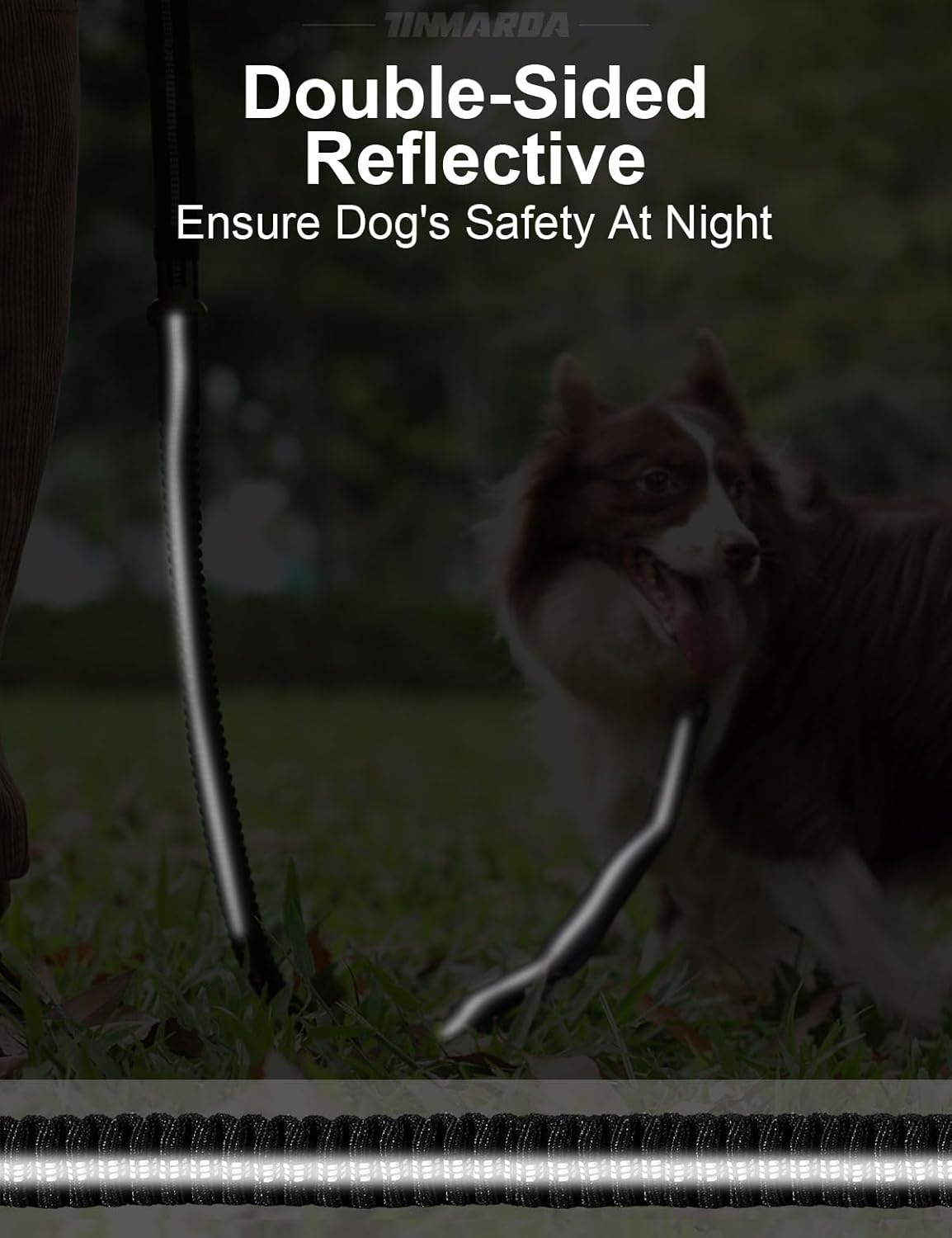 Heavy Duty Dog Leash, 4-6FT Shock Absorbing Dog Leashes with Traffic Handle and Comfortable Padded Handles, Advanced Easy Metal Clip, No Pull Reflective Leash for Medium Large Dogs That Pull (Black)