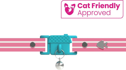Kittyrama Bermuda Cat Collar with Bell - Breakaway Quick Release, Lightweight, Soft & Comfy