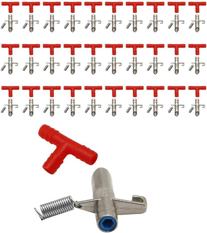 Automatic Rabbit Waterer Drinker Feeder 30sets for Poultry Rats Guinea Pig Ferret Rat Mouse Poultry (Red)