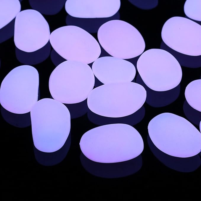 Shiny Stone Glow in The Dark Pebbles,Decorative Glow Stones,Fish Tank Aquarium Gravel,Glow Pebbles for DIY Garden Gifts Decoration(Big Size, 3-4cm, 400g/14.1oz) (Rose)