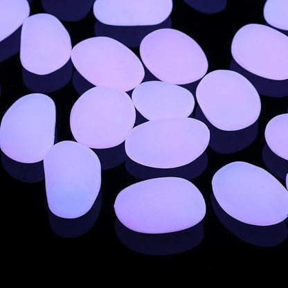 Shiny Stone Glow in The Dark Pebbles,Decorative Glow Stones,Fish Tank Aquarium Gravel,Glow Pebbles for DIY Garden Gifts Decoration(Big Size, 3-4cm, 400g/14.1oz) (Rose)
