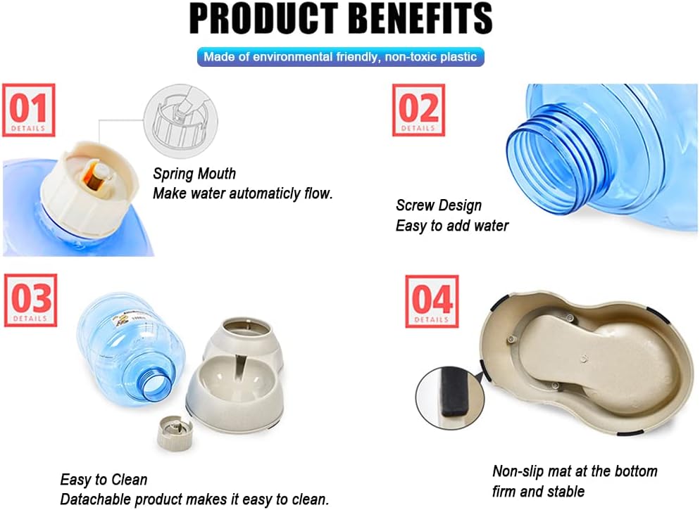 Pet Feeding Solution Automatic Cat & Dog Cafe Feeder and Water Dispenser in Set with Food Scoop - Ito Rocky 6-Meal Automatic Food Dispenser for Small/Middle Puppy and Kitten