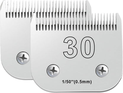 2PCS 30 Blades Dog Grooming Blades Compatible with Andis Dog Clippers,Dog Clipper Blades Compatible with Oster A5,Wahl km10 Dog Clippers for Animal Dog Cat Horse,Stainless-Steel Blade Sharp