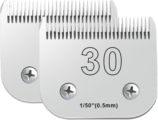 2PCS 30 Blades Dog Grooming Blades Compatible with Andis Dog Clippers,Dog Clipper Blades Compatible with Oster A5,Wahl km10 Dog Clippers for Animal Dog Cat Horse,Stainless-Steel Blade Sharp