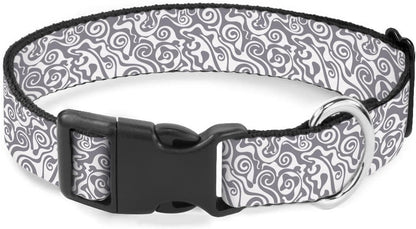 Gray White Swirl Marble Dog Collar Soft Pet Collars for Small Medium Large Breed Dogs Cats Puppy Kitten Terrier