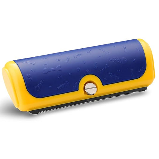Cat & Dog Deshedding Brush – Blue_Yellow Pet Hair Remover Comb for Shedding, Dual-Tone Handle, Effective Grooming Tool for Long & Short Hair