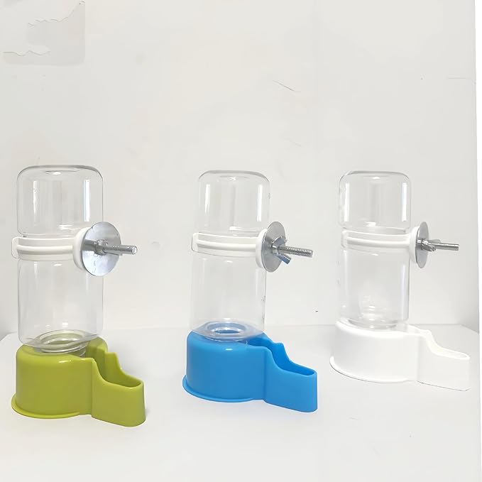 3 Pcs Bird Water Dispenser,Set Pet Water Bottle for Small Parrots Lovebirds and Budgerigars Plastic Cage Drinkers Ideal for Cockatiels and Other Small Birds White Parrot Water Feeder
