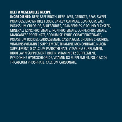 Amazon Brand - Wag Wholesome Grains Canned Wet Dog Food, Variety Pack (Chicken & Vegetables Paté and Beef & Vegetables Paté), Adult Recipe, 13 Ounce (Pack of 12)