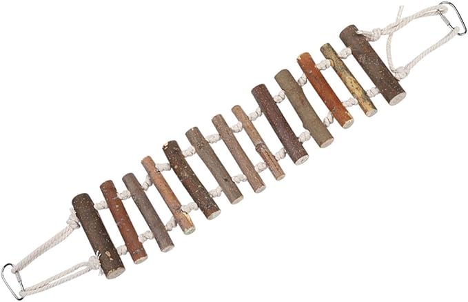 Bird Ladder, Naturals Rope Wooden Ladder Bird Toy Swing Ladder Toy for Parrots Pet Hamster Bird Swing Toy Bird Wood Bridge Parrot Wooden for Parrots Pet Hamster Bird