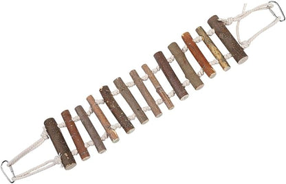 Bird Ladder, Naturals Rope Wooden Ladder Bird Toy Swing Ladder Toy for Parrots Pet Hamster Bird Swing Toy Bird Wood Bridge Parrot Wooden for Parrots Pet Hamster Bird