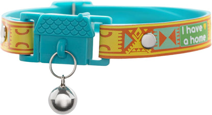 New Kittyrama -I Have A Home- Cat Collar with Bell. Breakaway, Quick Release, Hypoallergenic, Vet Approved. Lightweight Kitten Collar. As Seen in Vogue. Soft & Comfy. Savanna