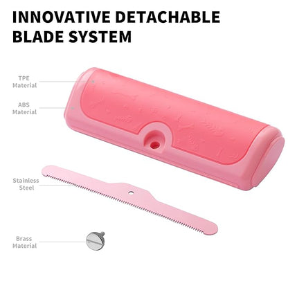 Cat & Dog Deshedding Brush – Pink Gentle Pet Hair Remover Comb for Shedding, Comfortable Grip, Easy Clean Grooming Tool for Long & Short Hair