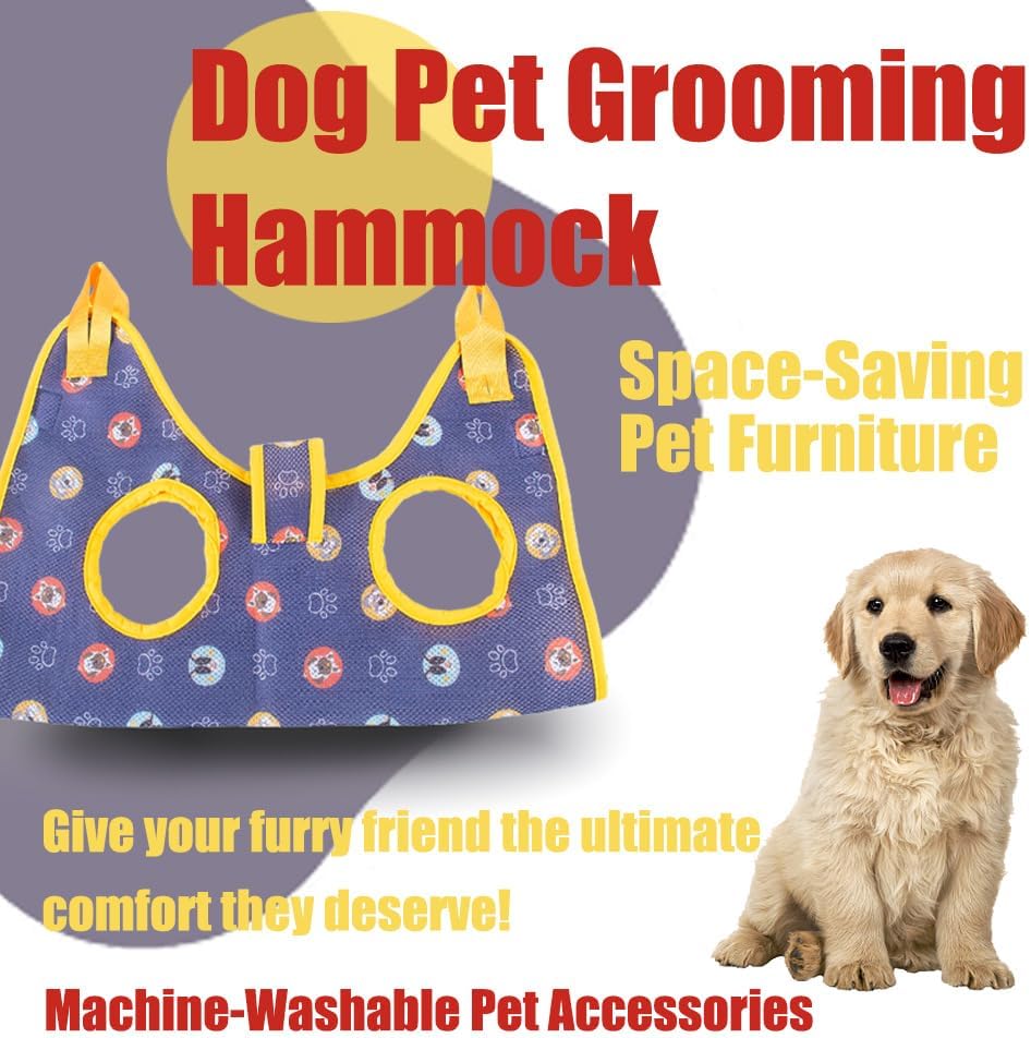 AIO Cat & Dog Restraint Sling for Nail Trimming Foldable Dog Grooming Supet Relaxation Hammock Harness for Pet Grooming