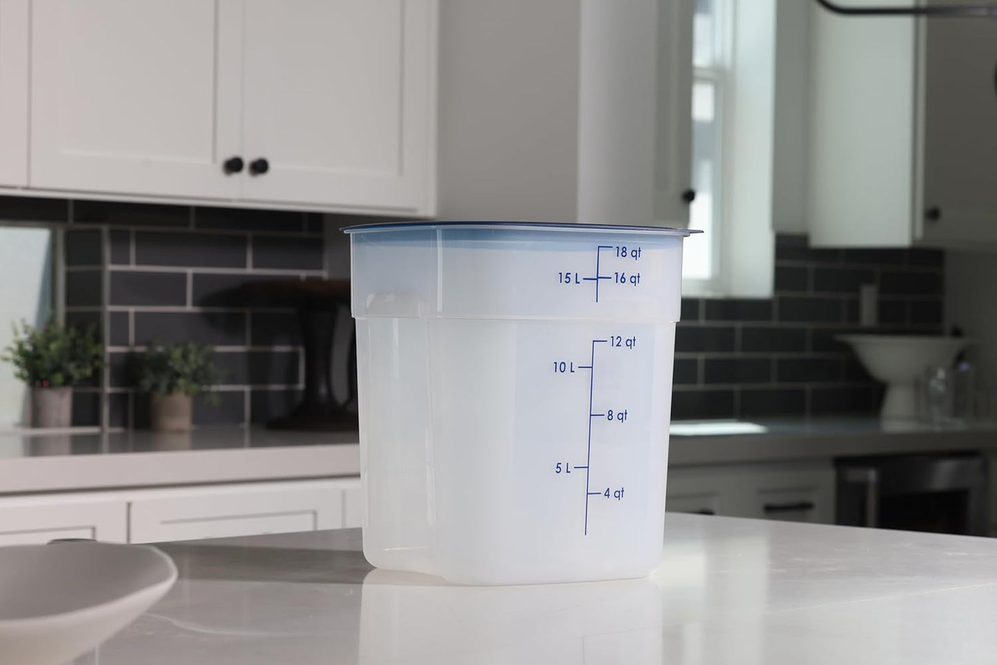 Cambro FreshPro 18 Quart (QT) Food Storage Container with Lid (Restaurant Grade) - for Food Prep, Commercial Kitchen, Pet and Dog Food Container (Translucent)