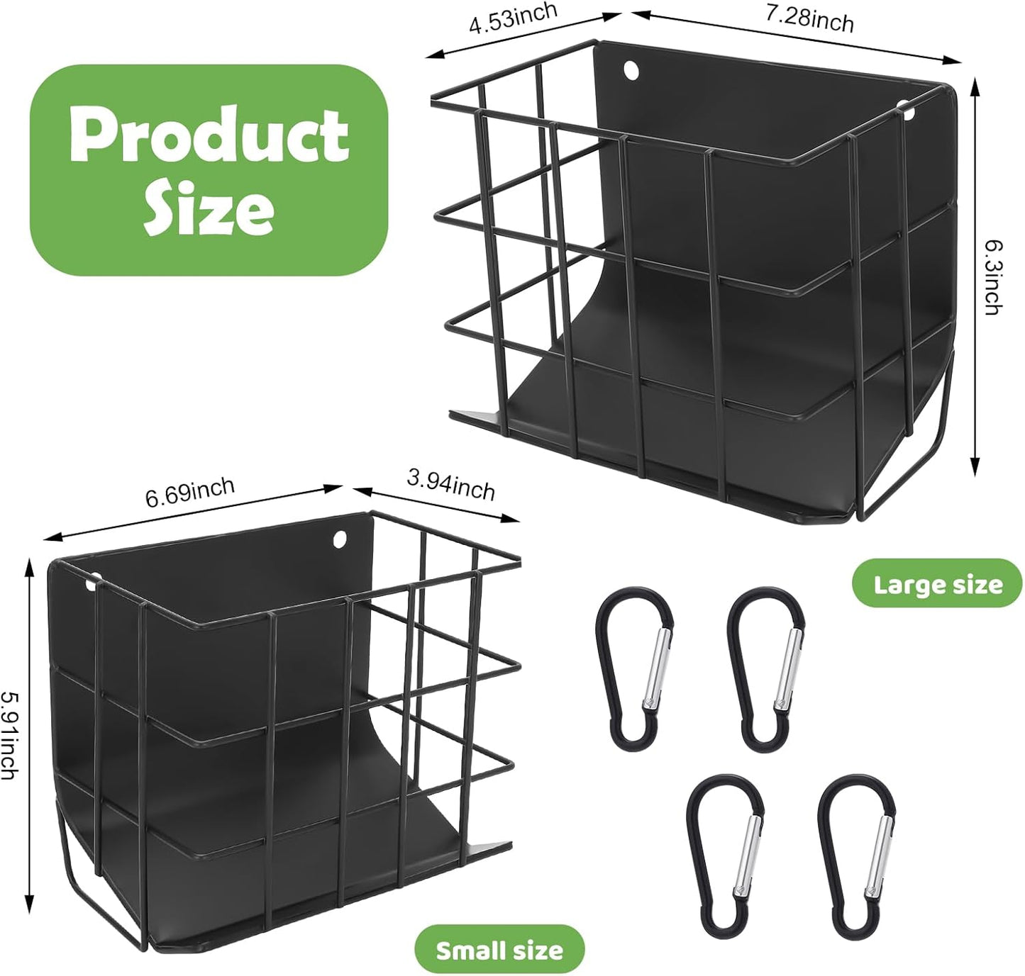 2PCS Rabbit Hay Feeder with Heavy-Duty Metal Frame Rabbit Hay Holder, Bunny Hay Feeder Guinea Pig Hay Holder,for Rabbits Guinea Pigs Bunny Chinchillas and Small Animals (Black)