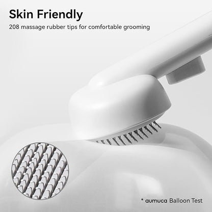 aumuca Cat Brush for Shedding, Cat Brushes for Indoor Cats, Cat Brush for Long or Short Haired Cats, Cat Hair Brush Cat Grooming Deshedding Brush for Dog Kitten Rabbit Massage Removes Loose Fur, White