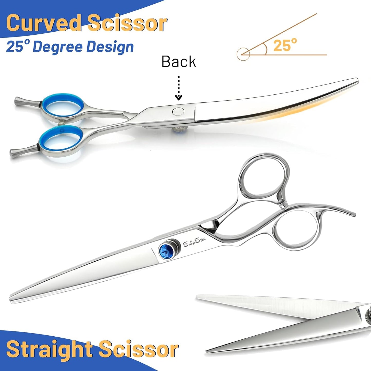4Pcs VG10 Steel Pet Grooming Kit, 7.5Inch Straight Chunker Curved Thinning Shears, Professional Dog Grooming Scissors Set, Extremely Sharp for Dogs Rabbit Cat Face Hair Cutting Dog Groomer Home Use