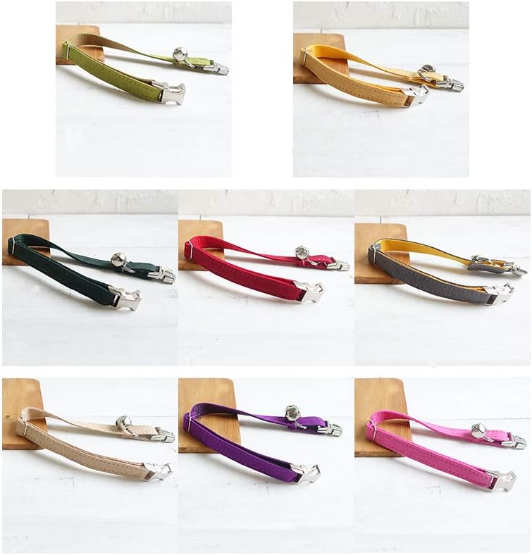 Personalized Cat Collar with Name Plate,Adjustable Tough Nylon Cat ID Collars with Bell,Customize Engraved Pet Name and Phone Number (Velvet Style A)