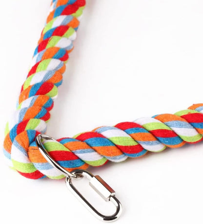 Spoiled Pet® Large Triangle Bird Rope Swing Perch - All Natural Materials - Safe to Climb and Chew - Bird Cage Toy Accessory - Great for African Grey Parrots, Cockatiels, Parakeets, Cockatoos