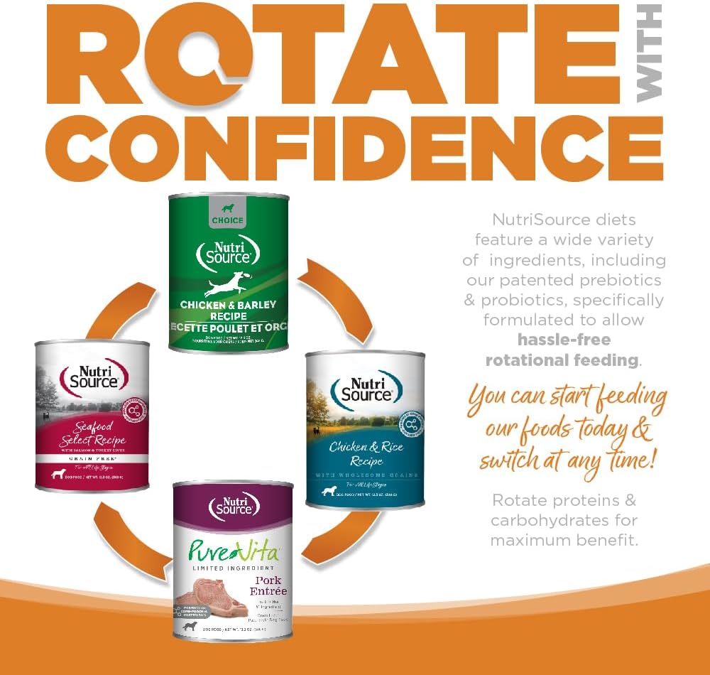 NutriSource Lamb & Rice Recipe Dog Food, Premium Wet Dog Food, 12.3 Ounce (Pack of 12)