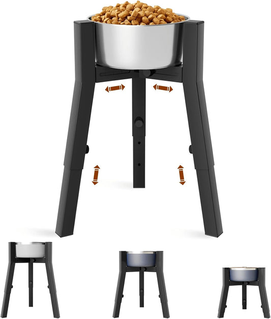 Dog Bowl Stand for Large Dogs, Adjustable Width & Height, Tall Elevated Dog Food Water, Bowl Not Included