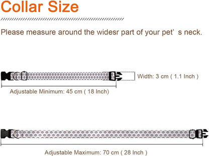 USA Flag Cat Paw Pet Red Blue Dog Collar Cat Big Neck Collars Soft for Small Extra Large Heavy Duty Pet Dogs