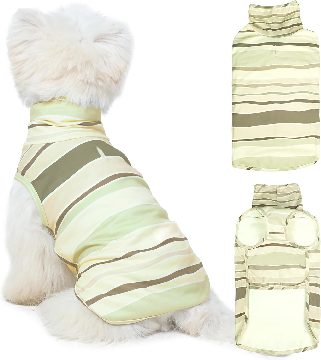 ROZKITCH Stretch Fleece Dog Coat, Soft Pet Sweater, Machine Washable Pullover for Winter and Fall Spring with Turtleneck for Small Dogs Havanese, Shih Tzu, Papillon ShallowCoffee M