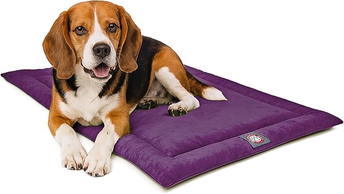 Majestic Pet Orthopedic Memory Foam Dog Crate Mat - Plush Pet Bed Pad for Crates & Kennels | USA Crafted | 36"x23" Villa Aubergine
