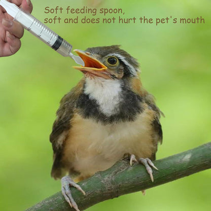 8 PCS Small Pet Feeding Syringe Sets, Baby Bird Feeding Syringe for Cats, Dogs Other Small Animal (Syringes, Milk Container, Spoons and Powder Spoons)