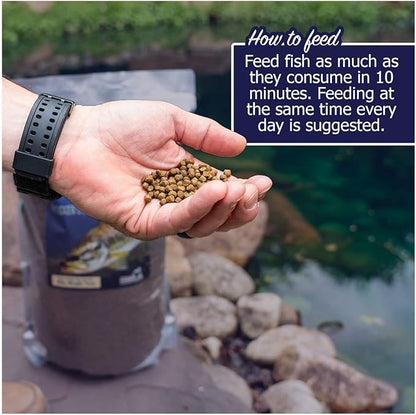 Natural Waterscapes Game Fish Food Variety | Pond and Lake Fish Food Pellets | 22 lb Bag | Feed to Bass, Bluegill, Trout, Catfish, tilapia | Floating Pellets