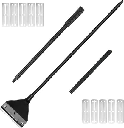 Algae Scraper for Glass Aquarium, Long Handle Fish Tank Algae Scraper with 10 Blades, Essential Aquarium Cleaning Tool.