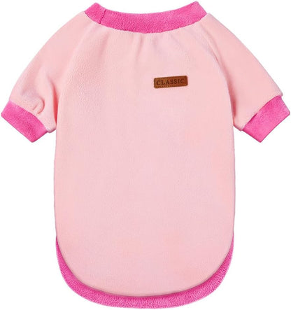 GreenJoy Classic Fleece Dog Sweater – Soft & Warm Stretchy Sweatshirt for Small Dogs & Cats, Cold-Weather Pullover for Everyday Wear (Light Pink, Large/X-Large)