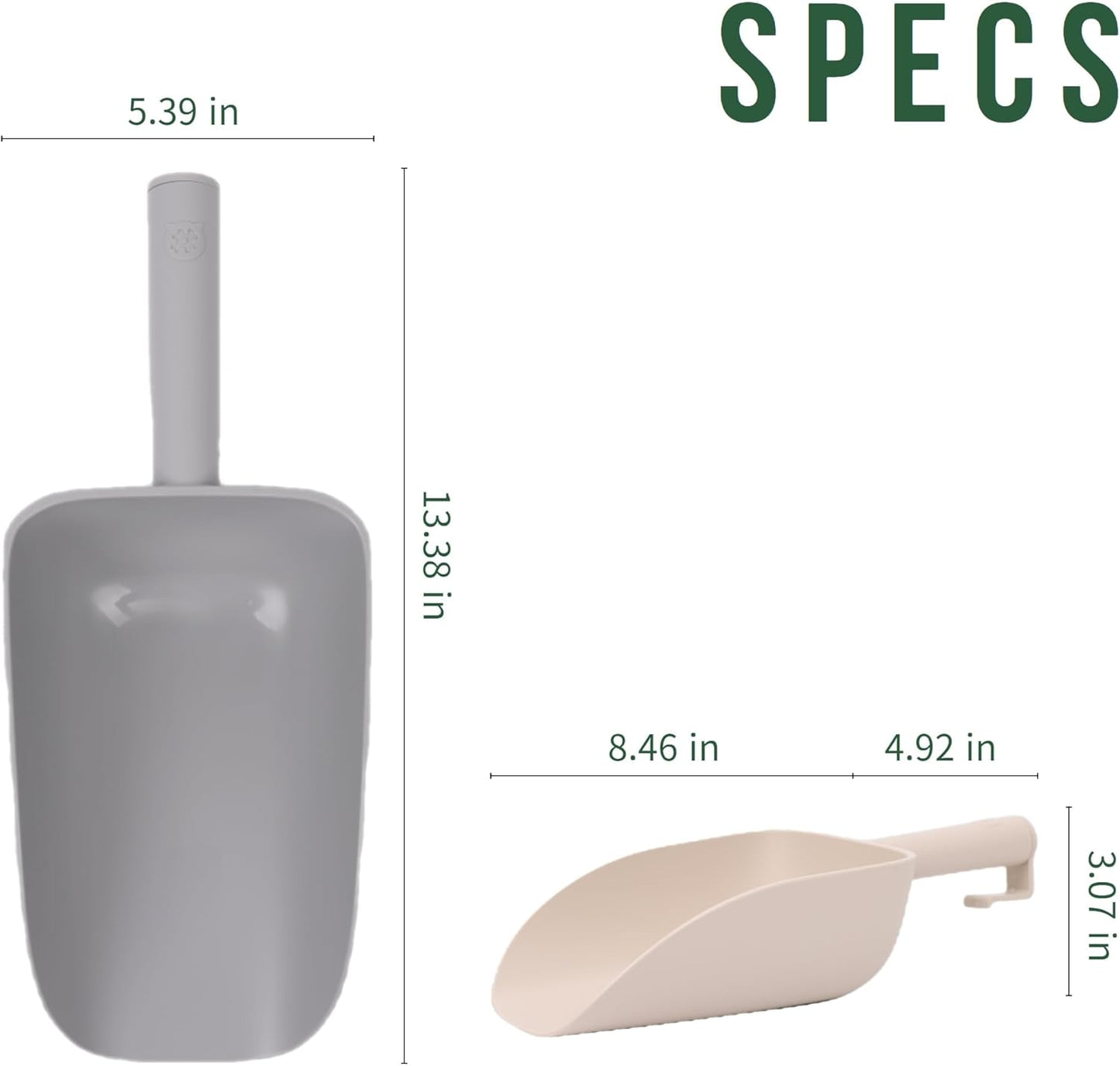 Extra Big Multipurpose Scoop– Solid Deep Scooper for Any Household – Disposing/Replacing Litter – Big Size Animal Pet Food Shovel – 44oz