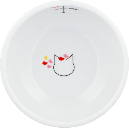 Necoichi Elevated Cat Water Bowl – Ceramic Raised Cat Bowl, Prevents Neck & Whisker Fatigue – Dishwasher & Microwave Safe – Pet Water Bowl for Cats (Sakura Floral, Extra Tall)